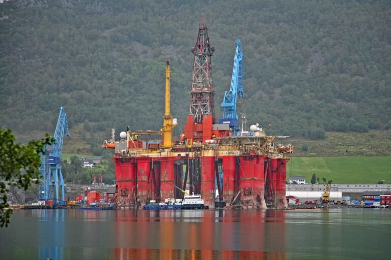 Oil and gas drilling platform in Norway