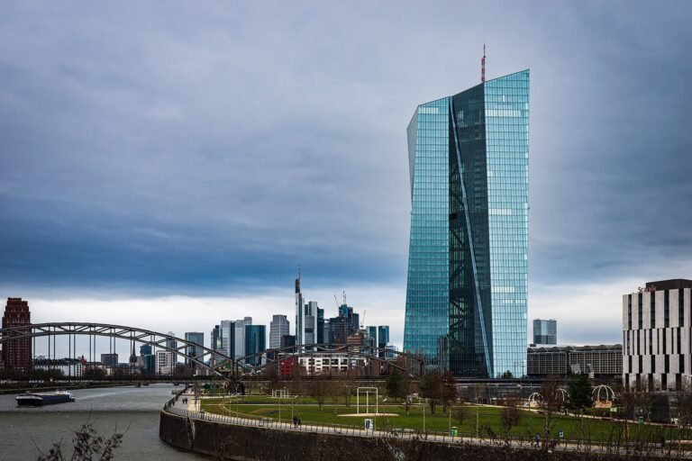 European Central Bank in Frankfurt, Germany - the institution responsible for euro zone monetary policy