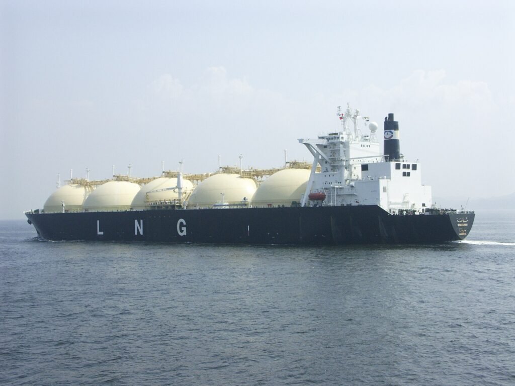LNG carrier Shahamah in Uraga Channel, Japan