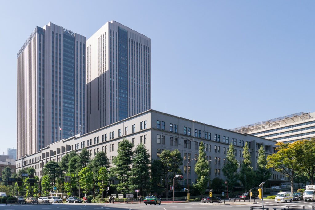 Japan's Ministry of Finance building in Tokyo, source of export data