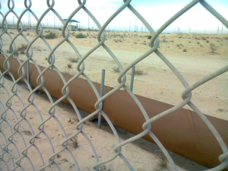 Oil pipelines crossing the Jubail desert in Saudi Arabia