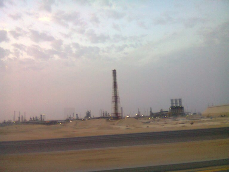 Saudi Aramco refinery facility in Jubail showing industrial petroleum infrastructure