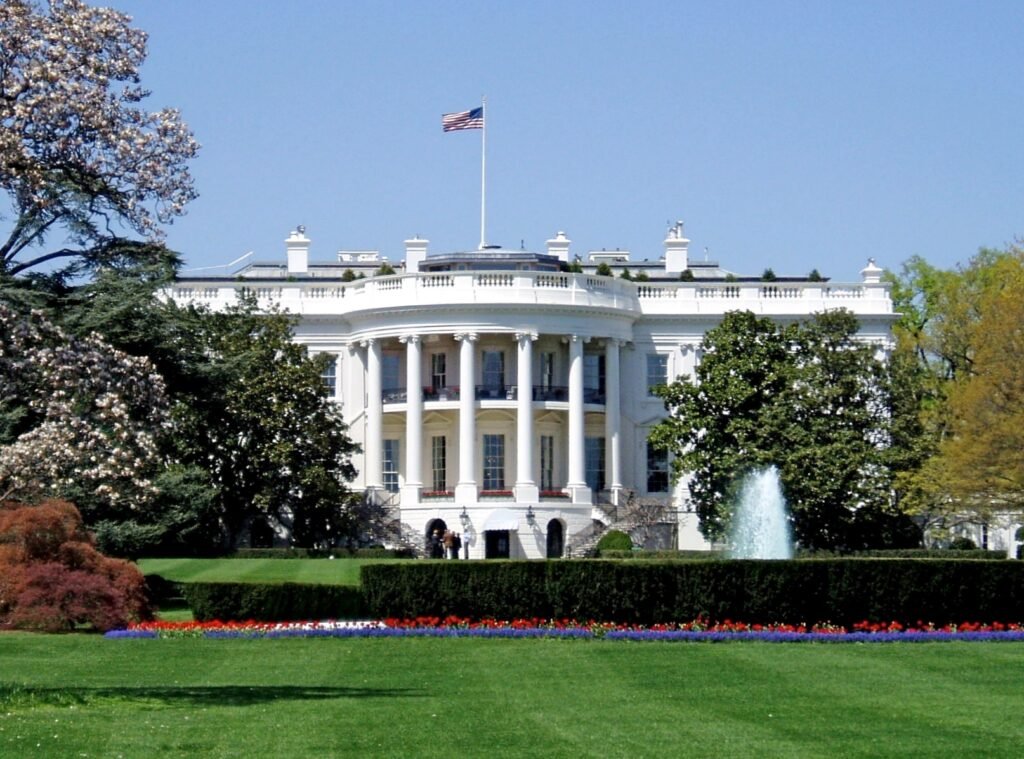 White House South Facade, executive mansion at 1600 Pennsylvania Avenue